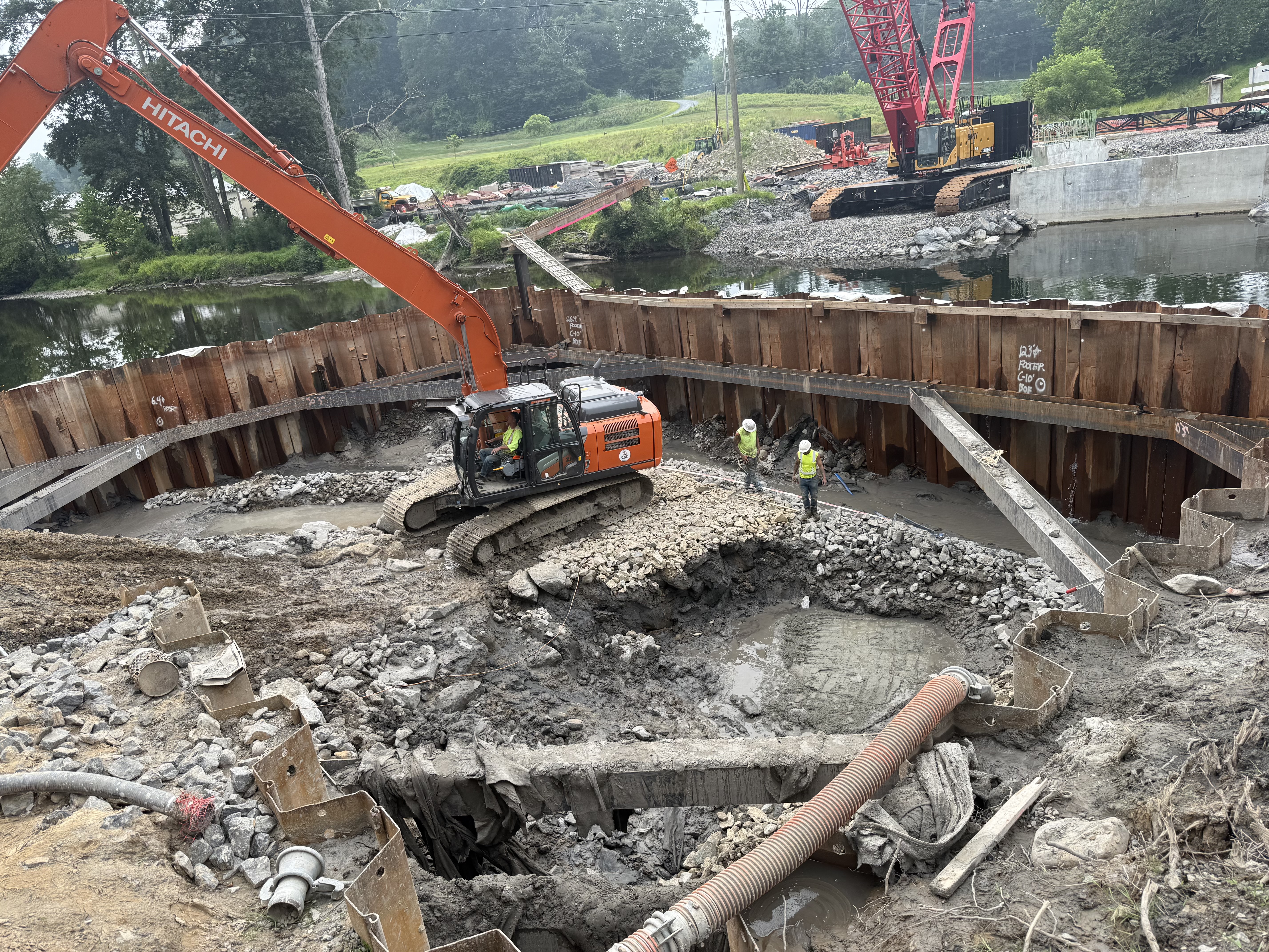 Kriger crew working on bridge excavation